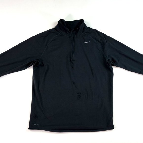 Mens Large Nike Dri Fit Element Performance Running Heather Gray Zip Pullover - Picture 1 of 7